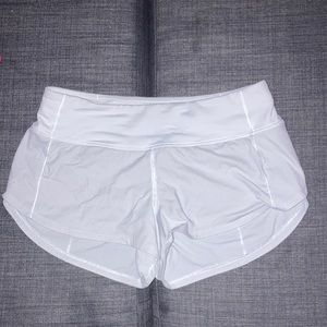 White Lululemon Speed Up Shorts! Size 2!
